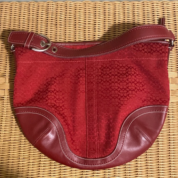 Coach Shoulder Bag - EUC - Cranberry Red with Silver-tone  hardware. - Picture 1 of 8